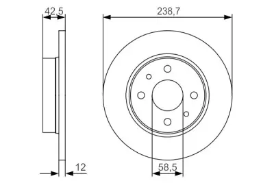 Marca Reconocida Juego de 2 discos de freno BOSCH 0 986 479 R61